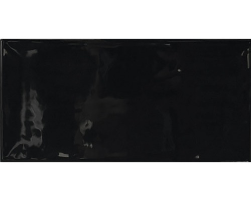 Steingut Wandfliese Loft 10,0x20,0 cm schwarz glänzend-0