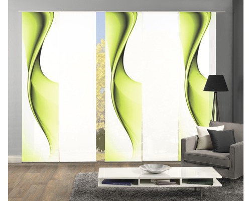 Schiebegardine Easton 5er-Set apfelgrün 60x245 cm