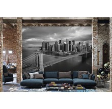 Fototapete Papier 97011 Brooklyn Bridge black/white 2-tlg. 350 x 260 cm-thumb-1