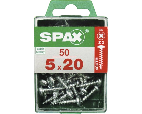 Spax Universalschraube Kreuzschlitz PZ 2, Halbrundkopf, 5x20 mm, 50