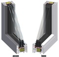 Kunststofffenster Festelement ARON Basic weiß/anthrazit 1050x800 mm