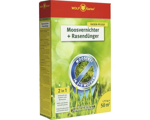 Moosvernichter + Rasendünger WOLF-Garten, 1,75 kg / 50 m² Reg.Nr. 3608-908