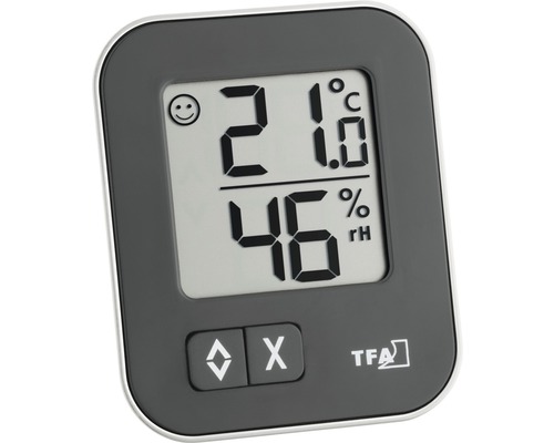 Thermo-Hygrometer Digital TFA "MOXX" Kunststoff schwarz Innen