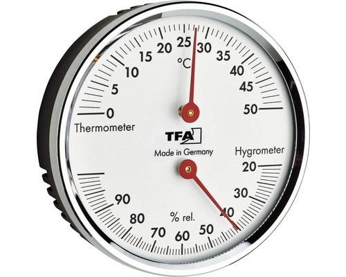 Thermo-Hygrometer Analog TFA Kunststoff silber Innen