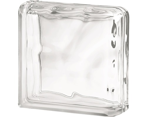 Glasbaustein Wolke Doppelendstein weiss 19 x 19 x 8 cm