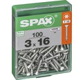 Spax Universalschraube Senkkopf Stahl gehärtet T 10, Holz-Vollgewinde 3x16 mm, 100 Stück
