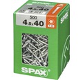 Spax Universalschraube Senkkopf Stahl gehärtet T 20, Holz-Teilgewinde 4,5x40 mm, 500 Stück