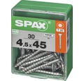 Spax Universalschraube Senkkopf Stahl gehärtet T 20, Holz-Teilgewinde 4,5x45 mm, 30 Stück