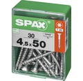 Spax Universalschraube Senkkopf Stahl gehärtet T 20, Holz-Teilgewinde 4,5x50 mm, 30 Stück