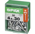 Spax Universalschraube Senkkopf Stahl gehärtet T 20, Holz-Teilgewinde 4,5x30 mm, 50 Stück