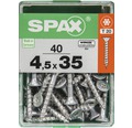 Spax Universalschraube Senkkopf Stahl gehärtet T 20, Holz-Teilgewinde 4,5x35 mm, 40 Stück