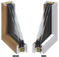 Kunststofffenster Festelement ARON Basic weiß/golden oak 1750x550 mm (nicht öffenbar)