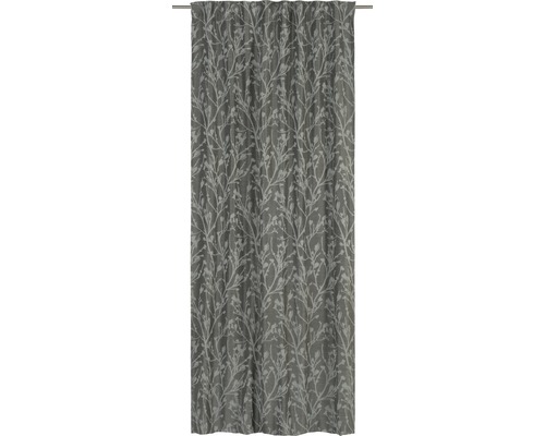 Vorhang mit Gardinenband Secret Garden grau 135x255 cm