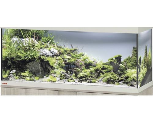 Aquarium, Glasbecken EHEIM GB 123 vivalineLED 240, ca. 121 x 41 x 54 cm, ca. 240 l, nur mit oberer Blende eiche grau, ohne Beleuchtung und weitere Technik, ohne Inhalt
