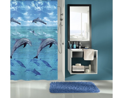 Duschvorhang Kleine Wolke Dolphin 180x200 cm blau
