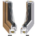 Kunststofffenster ARON Basic weiß/golden oak 750x1600 mm DIN Links