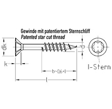 JD Plus Universalschraube Senkkopf m. I-Stern 3,0 x 30 mm, Edelstahl A2, 200 Stück-thumb-1