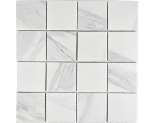 Keramikmosaik Carrara CIM Q73 CR 30,6x30,6 cm weiß