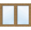 Kunststofffenster 2.Flg.mit Stulppfosten ARON Basic weiß/golden oak 1000x1100 mm