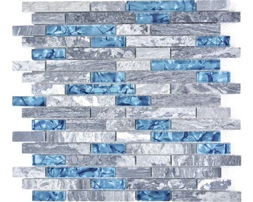 Natursteinmosaik XCM MV688 30,0x30,0 grau blau
