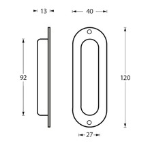 Griffmuschel oval Edelstahl gebürstet/matt LxBxH 120/40-27/14 mm-thumb-1