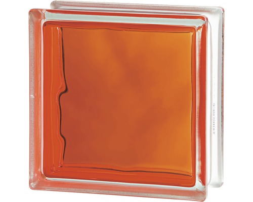 Glasbaustein brilly orange 19x19x8cm
