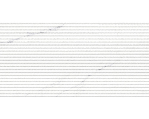 Feinsteinzeug Dekorfliese Verona 45,0x90,0 cm weiß matt geriffelt