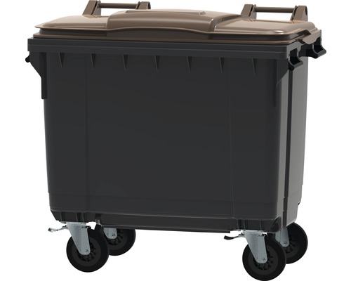 4-Rad Abfall- und Wertstoffbehälter MGB 660l grau/braun