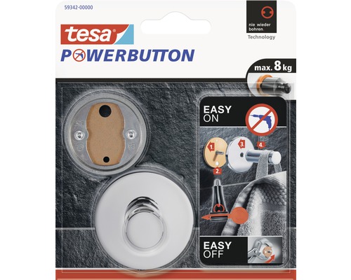Haken Tesa Powerbutton Premium rund chrom