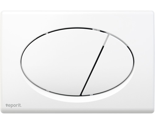 Betätigungsplatte veporit Oval 1.01 2-Mengentechnik weiß