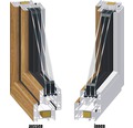Kunststofffenster 1.Flg. ESG ARON Basic weiß/golden oak 850x1600 mm DIN Links