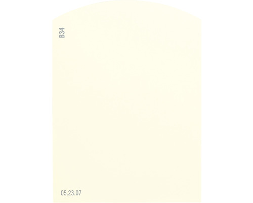 Farbmusterkarte B34 Off-White Farbwelt gelb 9,5x7 cm