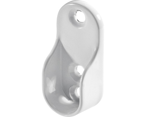 Halter für Kleiderstange oval metall/weiß 15x30 mm 30 Stück