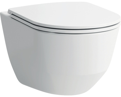 Wandtiefspülklosett-Set Laufen Pro spülrandlos weiß mit WC-Sitz