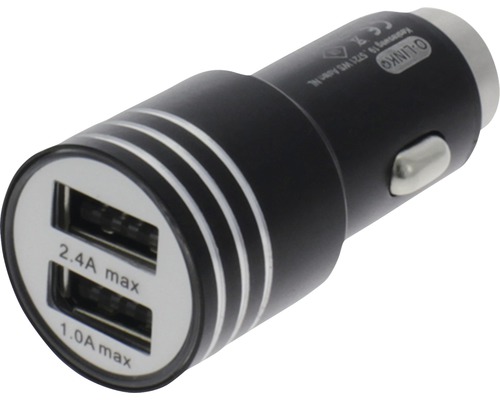 USB-Ladegerät 12 V 2 x USB 5 V 2,4 A schwarz