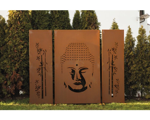 Sichtschutzwand Buddha 112x180 cm, rost