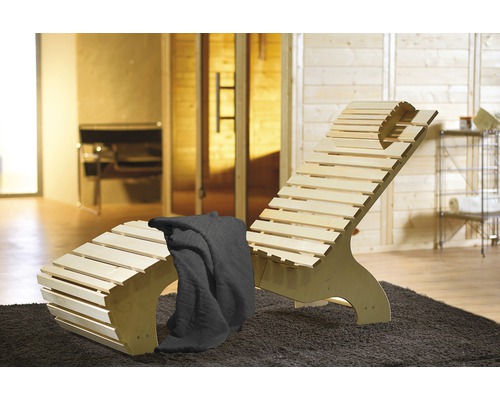 Sauna Wellness-Komfortliege Weka 163,5x64x93,5 cm aus Holz ergonomisch inkl. Saunatuch