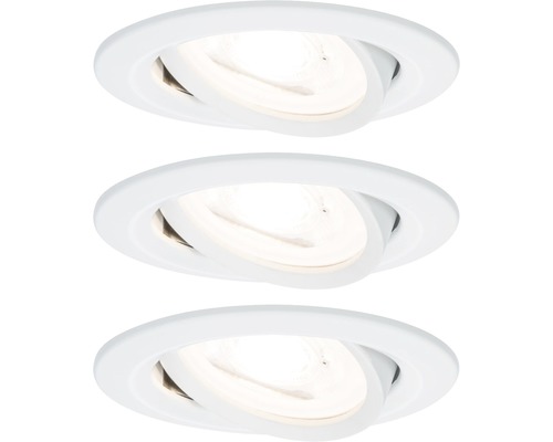 LED Einbauleuchten-Set Nova weiß matt 3-flammig 460 lm 2700 K warmweiß dimmbar rund Ø 84 mm