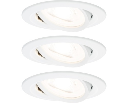 LED Einbauleuchten-Set Nova weiß matt 3-flammig 460 lm 2700 K warmweiß rund Ø 84 mm