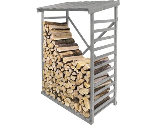 Brennholzregal Kiefer 125x70x185 cm hellgrau