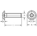 Halbrundkopfschraube m. Innensechskant ISO 7380-2 6x40 mm galv. verzinkt getempert, 200 Stück