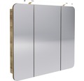 LED-Spiegelschrank Fackelmann Milano 3-türig 90x78x15,5 cm braun