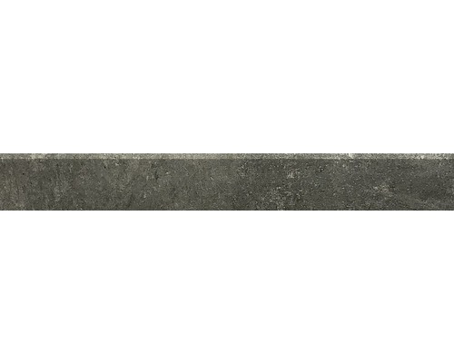 Feinsteinzeug Sockelfliese Mirava Hometek 7,5x60 cm schwarz matt