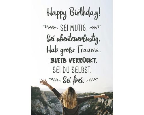 Postkarte Happy Birthday! Sei Mutig! 10,5x14,8 cm