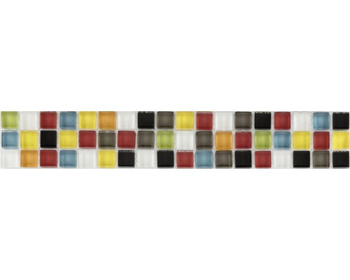 Glas Fliesenbordüre 4,8x29,8 cm multicolor