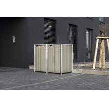 Mülltonnenbox HIDE Holz 121x63,4x115,2 cm grau-thumb-0