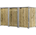 Mülltonnenbox HIDE Holz 182x63,4x115,2 cm natur