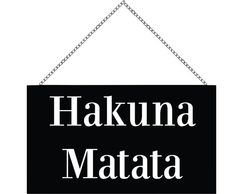 Holzschild mit Kette Hakuna Matata 23x13 cm-0