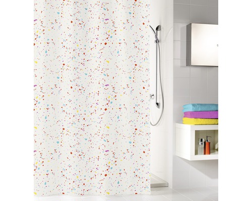 Duschvorhang PEVA Confetti 180x200 cm weiß