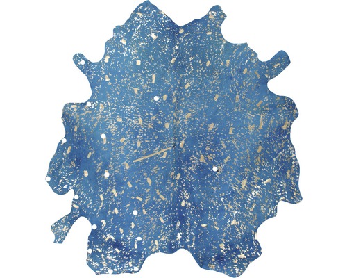 Kuhfell Glam 410 blau gold 200x260 cm